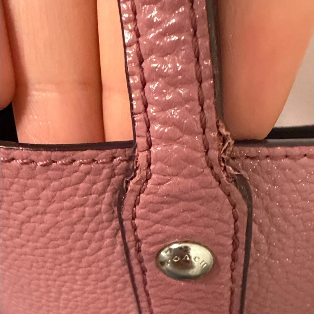 Coach Dusty Rose Leather Tote Glitter Rose Pink - Picture 12 of 14